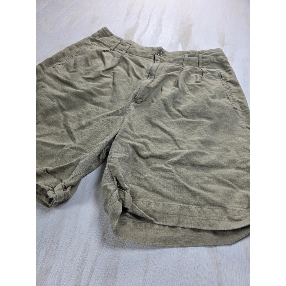 Kokomo‎ Khaki Tan Linen Blend Pleated Shorts Womens 13/14 Boho Academia Classic